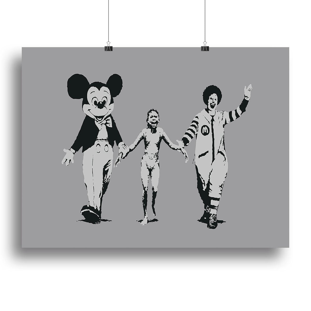 Banksy Mickey And Ronald Canvas Print or Poster