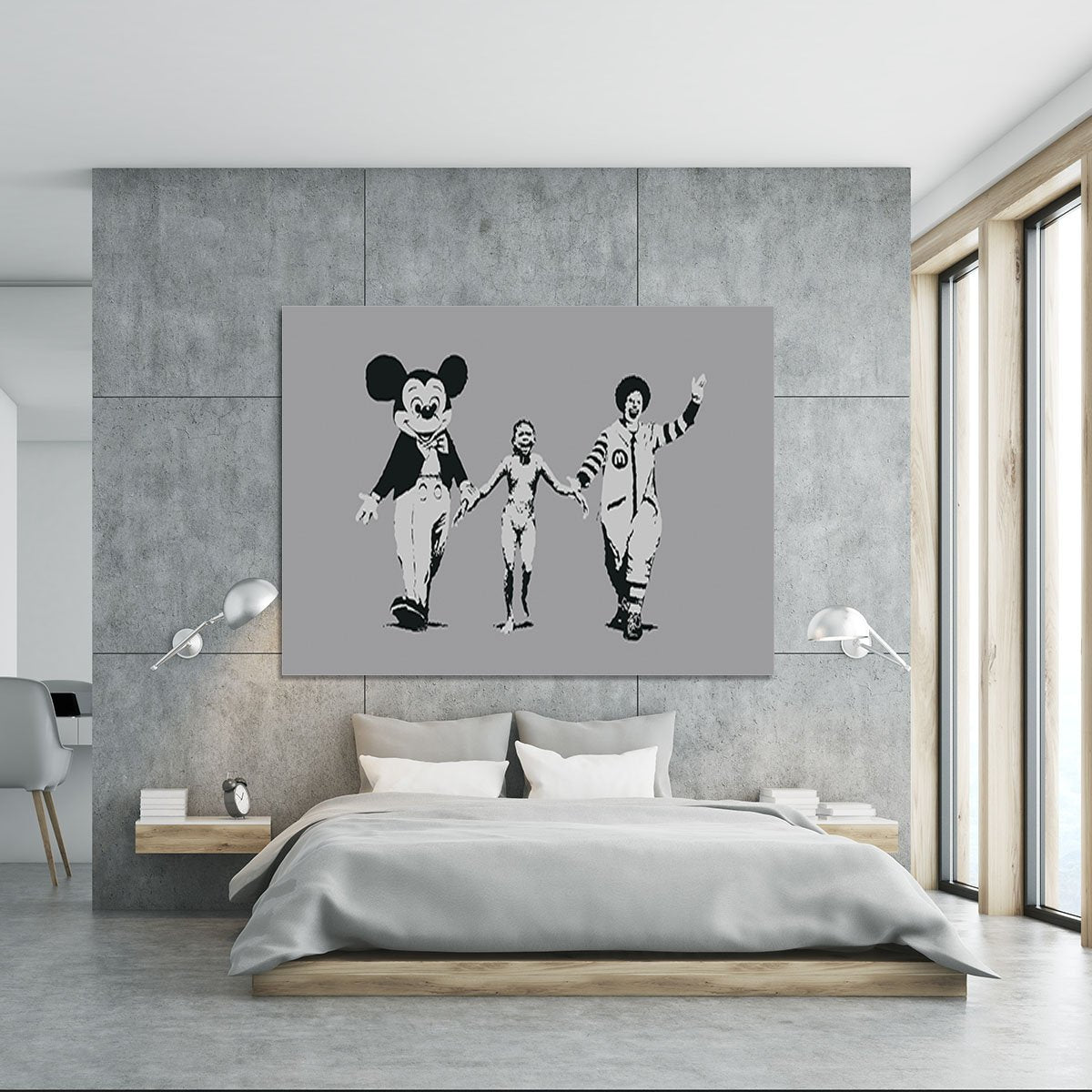 Banksy Mickey And Ronald Canvas Print or Poster