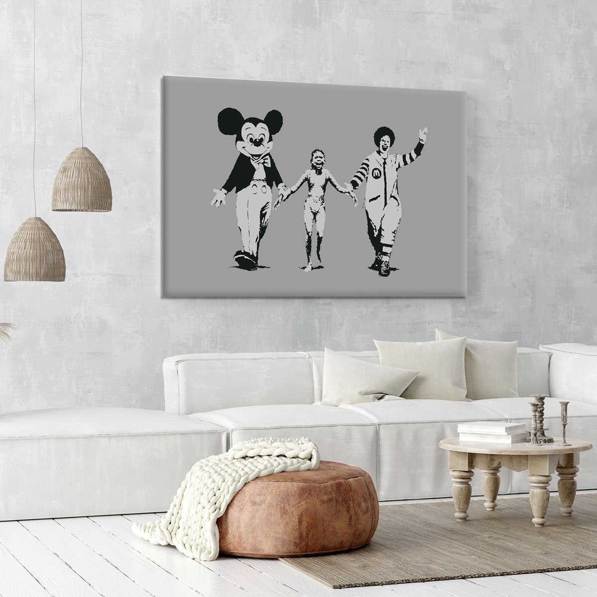 Banksy Mickey And Ronald Canvas Print or Poster