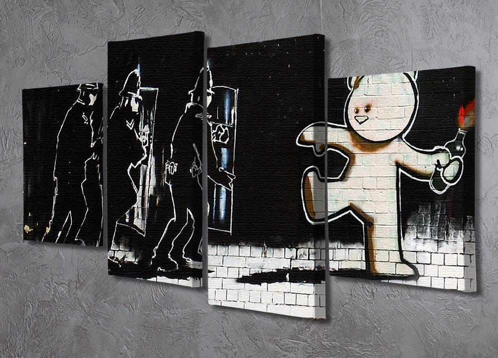 Banksy Mild Mild West 4 Split Panel Canvas - Canvas Art Rocks - 2