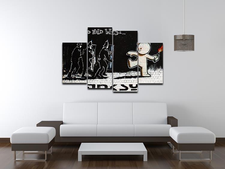 Banksy Mild Mild West 4 Split Panel Canvas - Canvas Art Rocks - 3