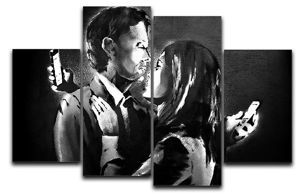 Banksy Mobile Lovers 4 Split Panel Canvas  - Canvas Art Rocks - 1