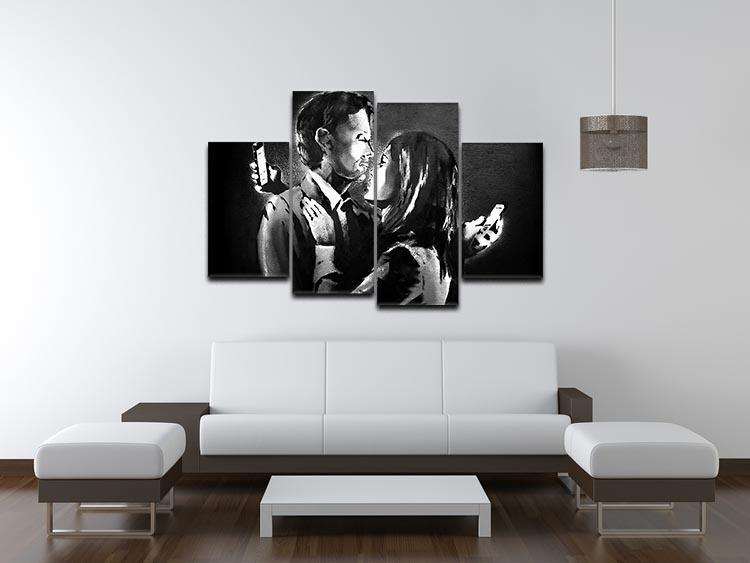 Banksy Mobile Lovers 4 Split Panel Canvas - Canvas Art Rocks - 3