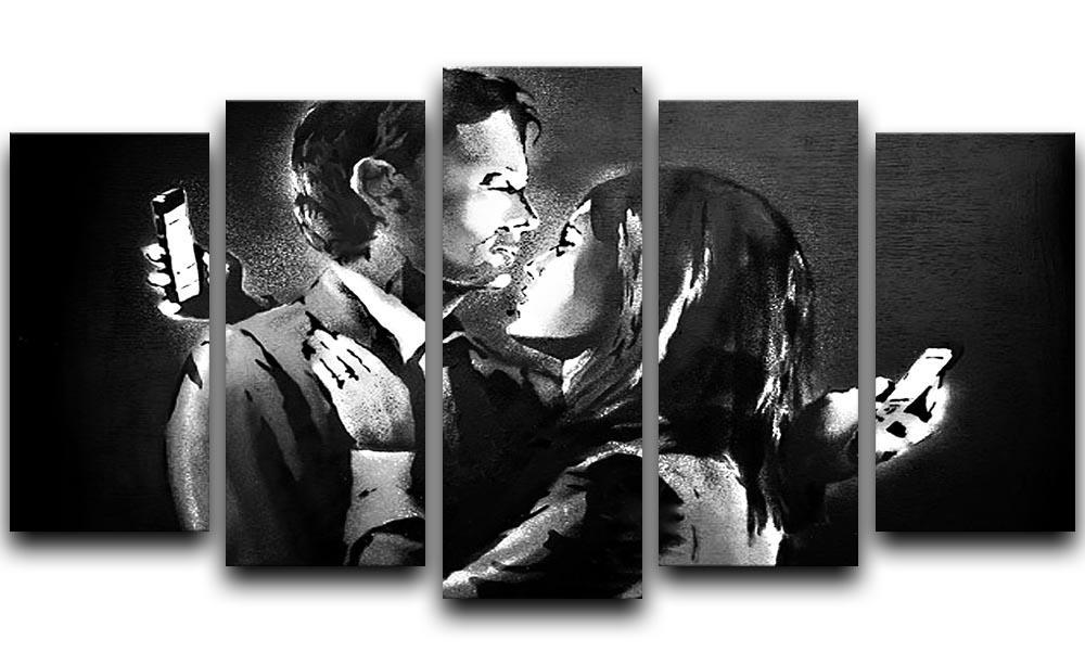 Banksy Mobile Lovers 5 Split Panel Canvas  - Canvas Art Rocks - 1