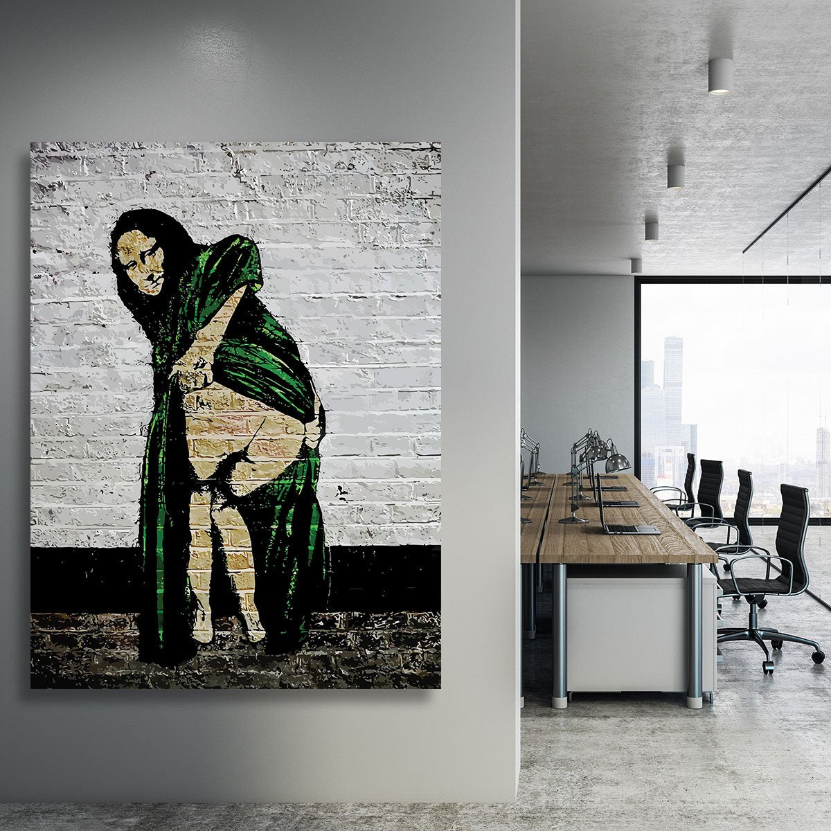 Banksy Mona Lisa Showing Her Backside Canvas Print or Poster