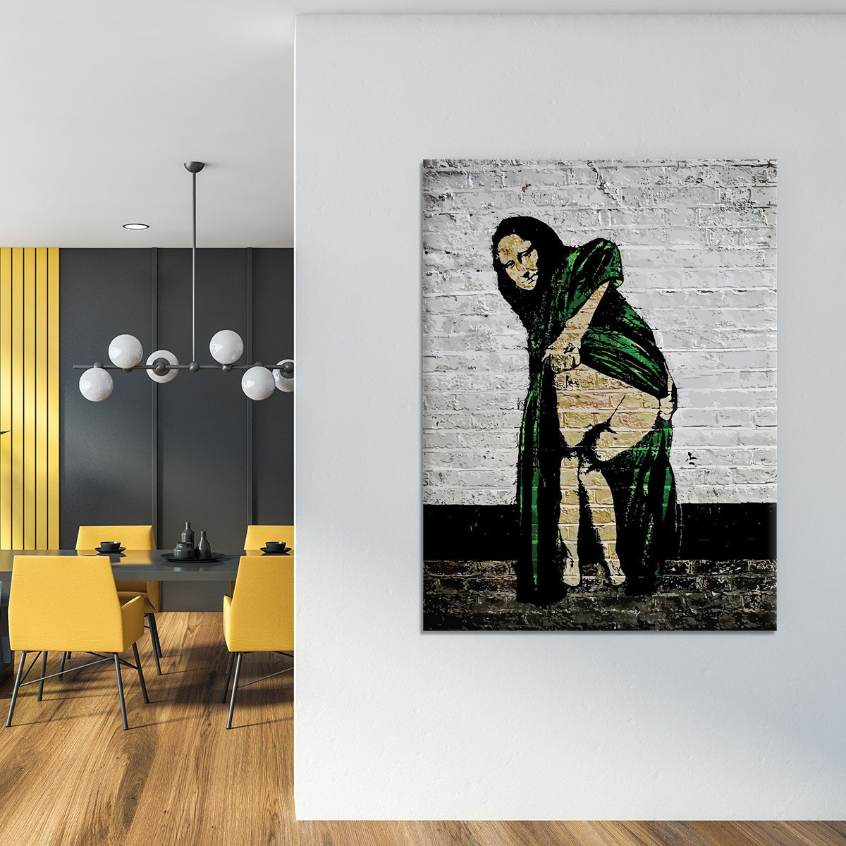 Banksy Mona Lisa Showing Her Backside Canvas Print or Poster