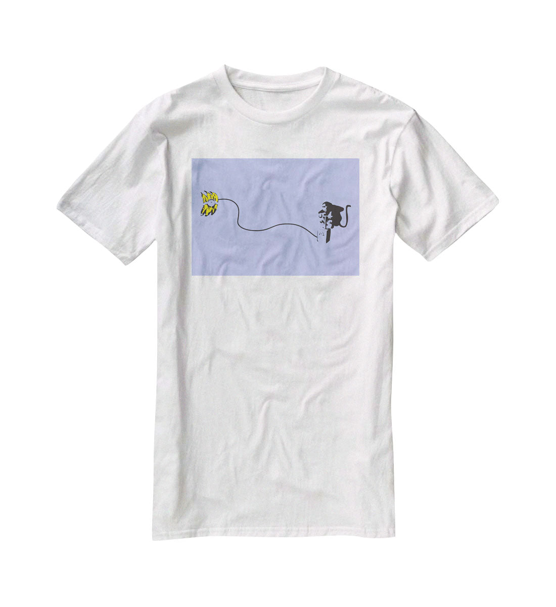 Banksy Monkey Banana Bomb Blue T-Shirt - Canvas Art Rocks - 5