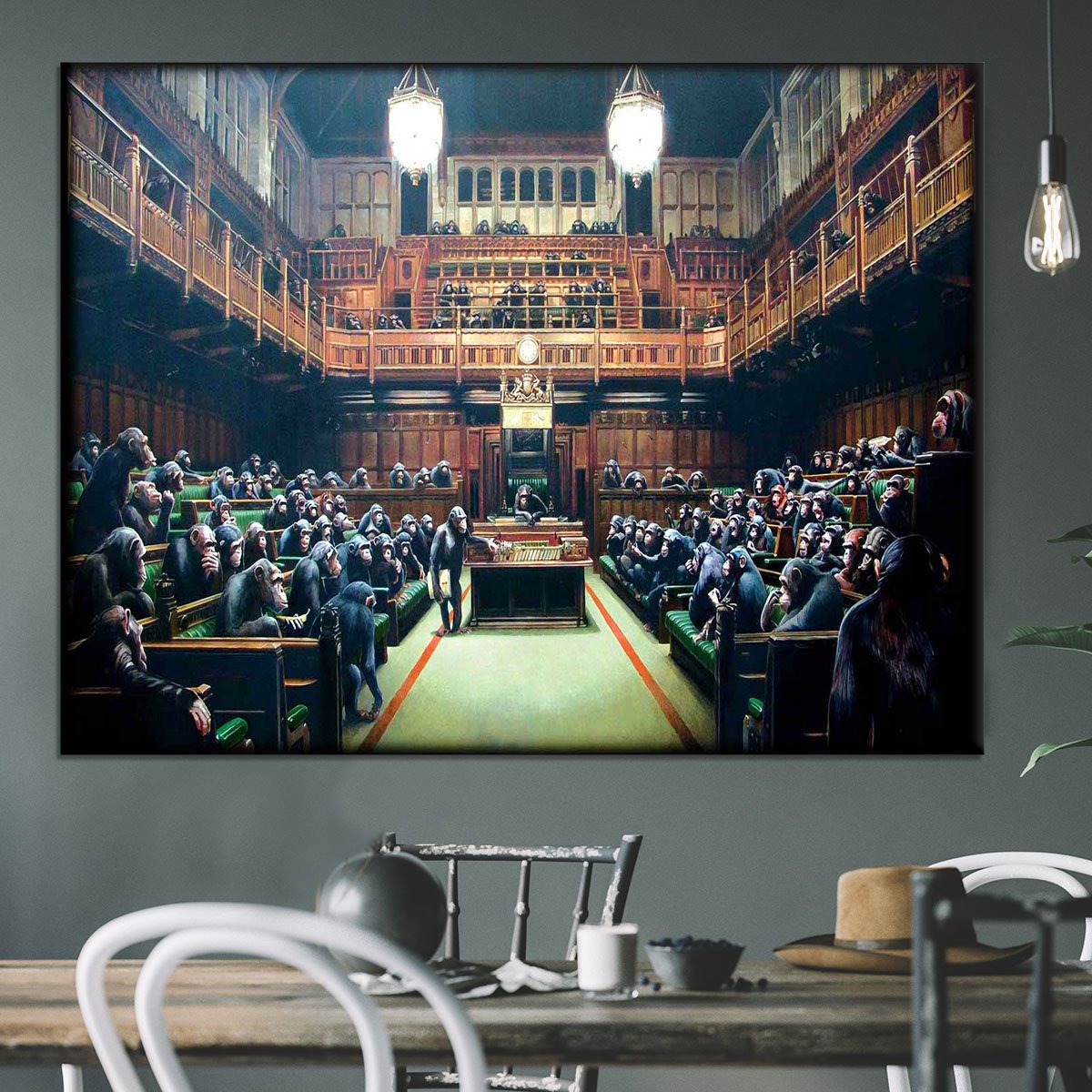 Banksy Monkey Parliament Canvas Print or Poster