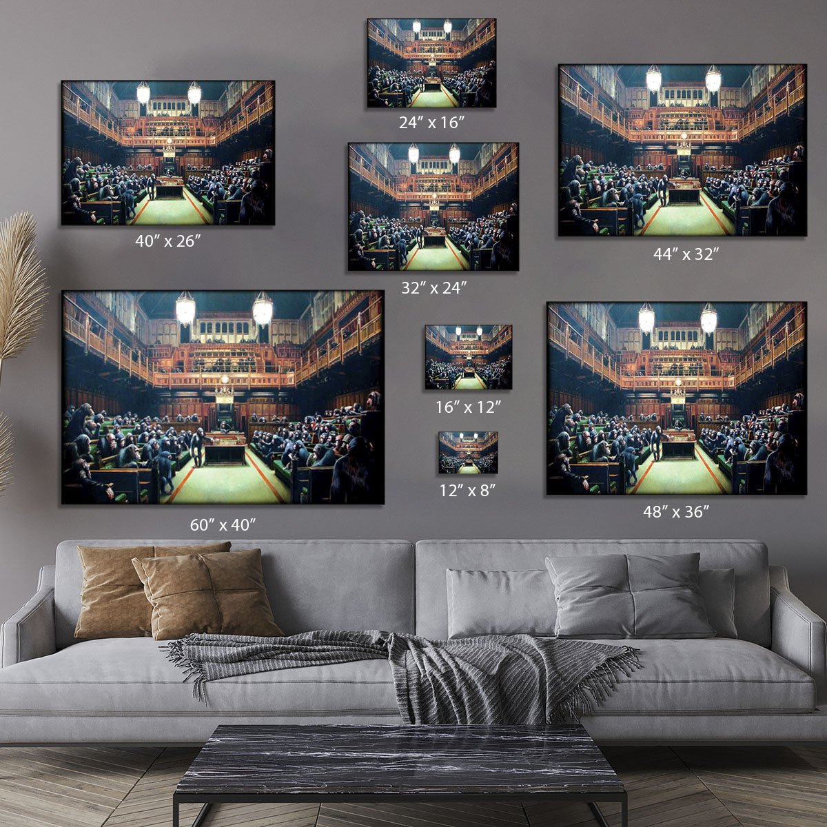 Banksy Monkey Parliament Canvas Print or Poster
