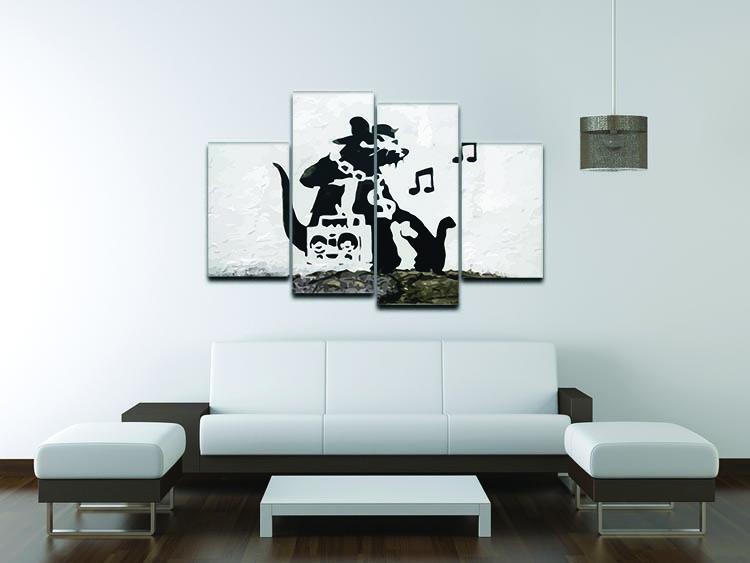 Banksy Music Rat 4 Split Panel Canvas - Canvas Art Rocks - 3