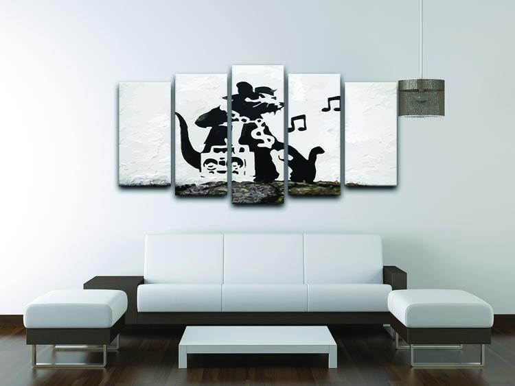 Banksy Music Rat 5 Split Panel Canvas - Canvas Art Rocks - 3