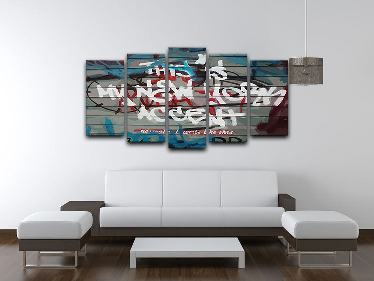 Banksy New York Accent 5 Split Panel Canvas - Canvas Art Rocks - 3