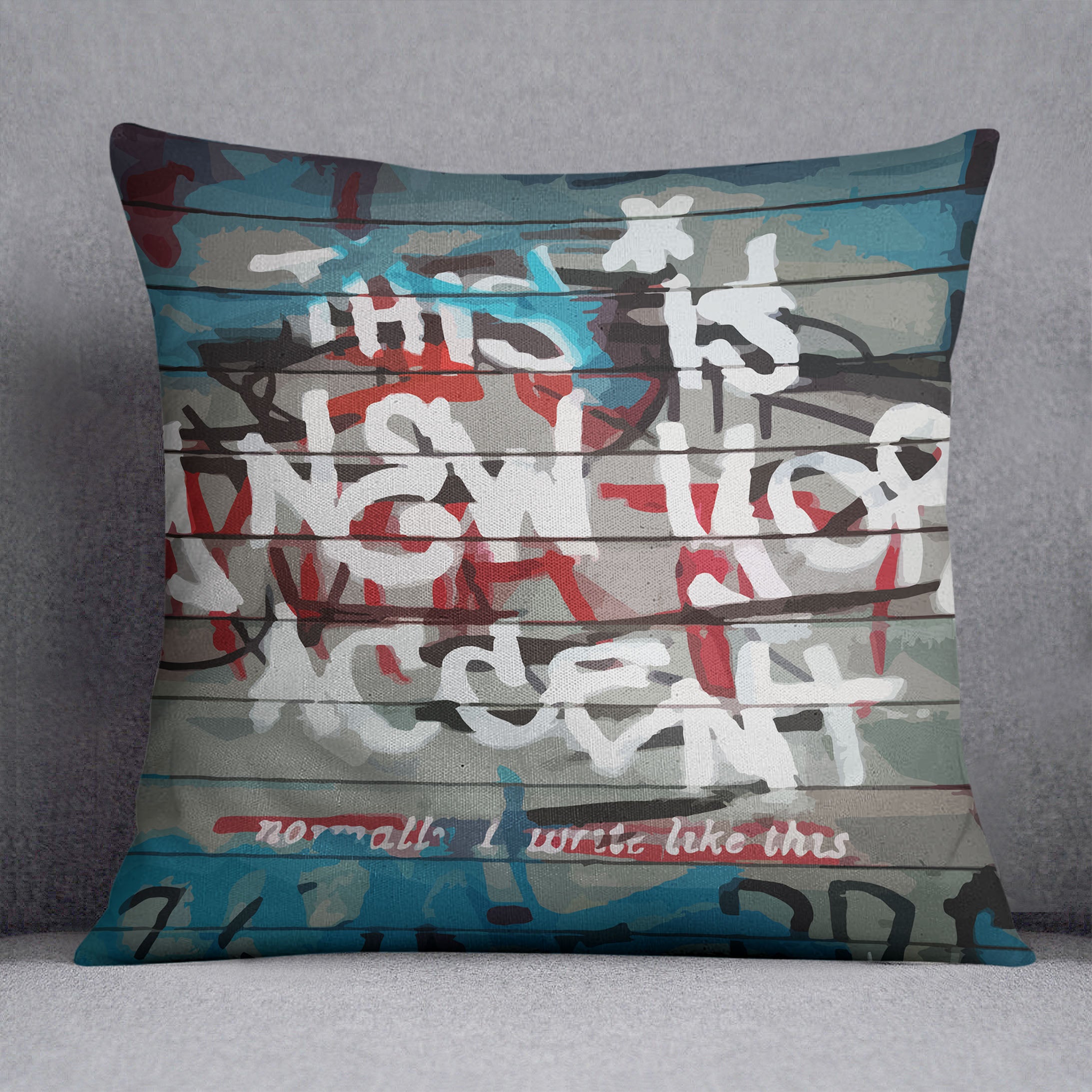 Banksy New York Accent Cushion - Canvas Art Rocks - 1