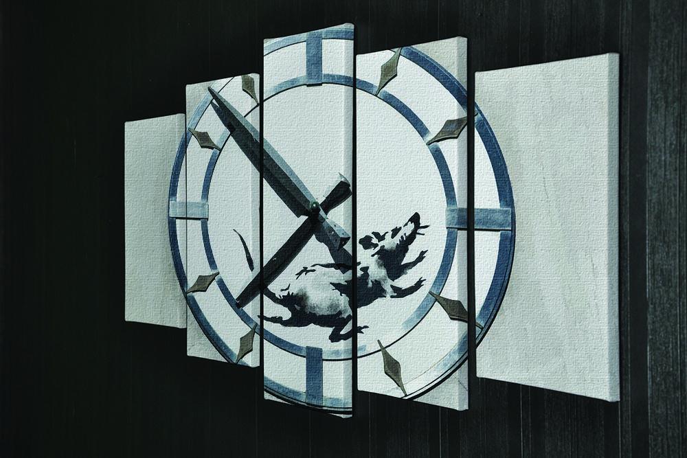 Banksy New York Clock Rat 5 Split Panel Canvas - Canvas Art Rocks - 2