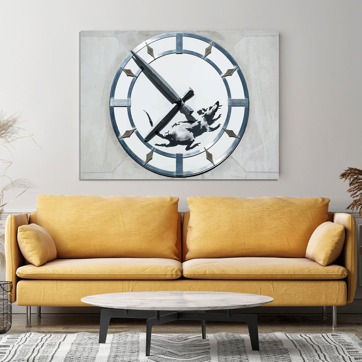 Banksy New York Clock Rat Canvas Print or Poster