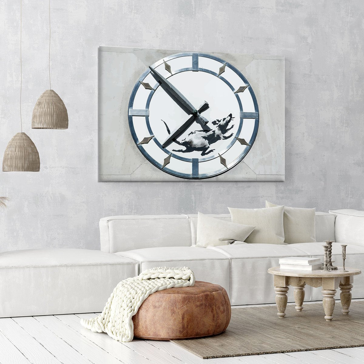Banksy New York Clock Rat Canvas Print or Poster