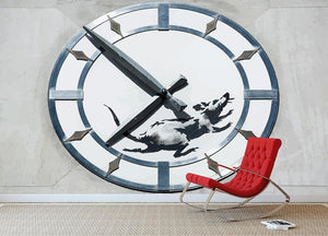 Banksy New York Clock Rat Wall Mural Wallpaper - Canvas Art Rocks - 2