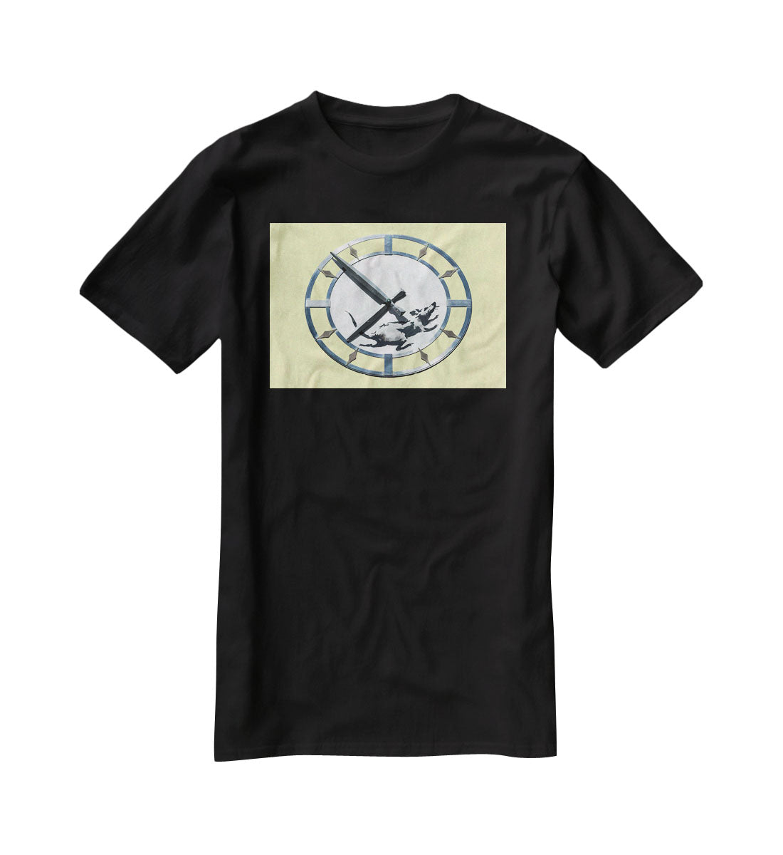 Banksy New York Clock Rat Yellow T-Shirt - Canvas Art Rocks - 1