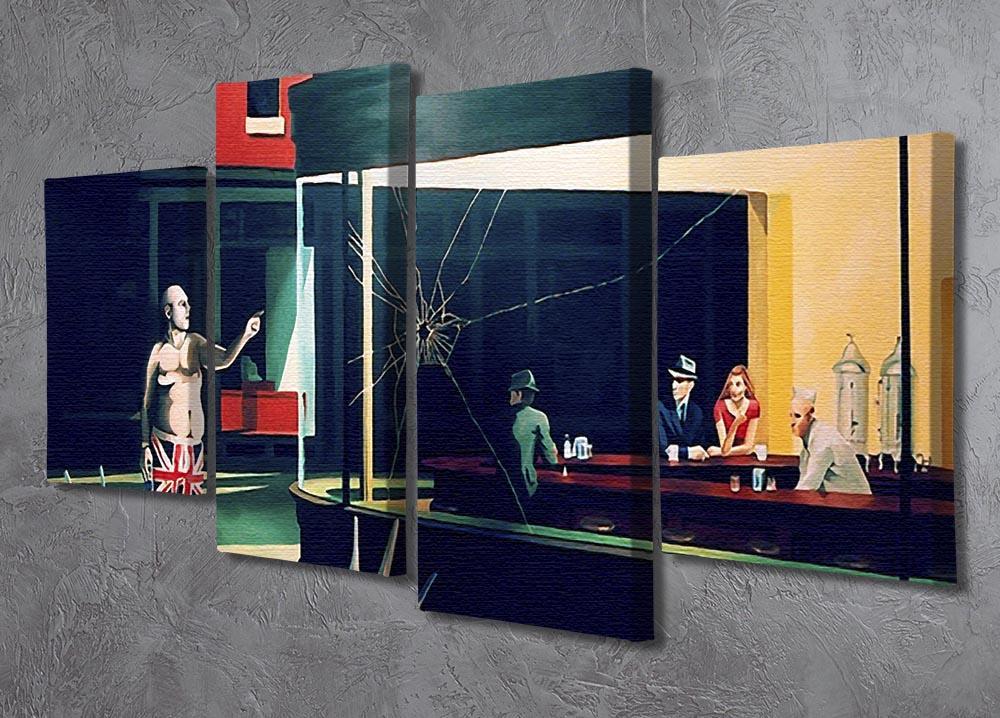 Banksy Nighthawks 4 Split Panel Canvas - Canvas Art Rocks - 2
