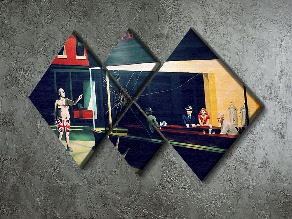 Banksy Nighthawks 4 Square Multi Panel Canvas - Canvas Art Rocks - 2