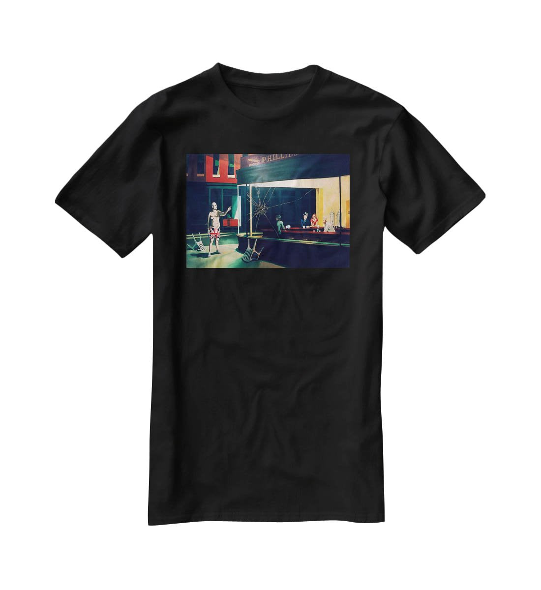 Banksy Nighthawks T-Shirt - Canvas Art Rocks - 1