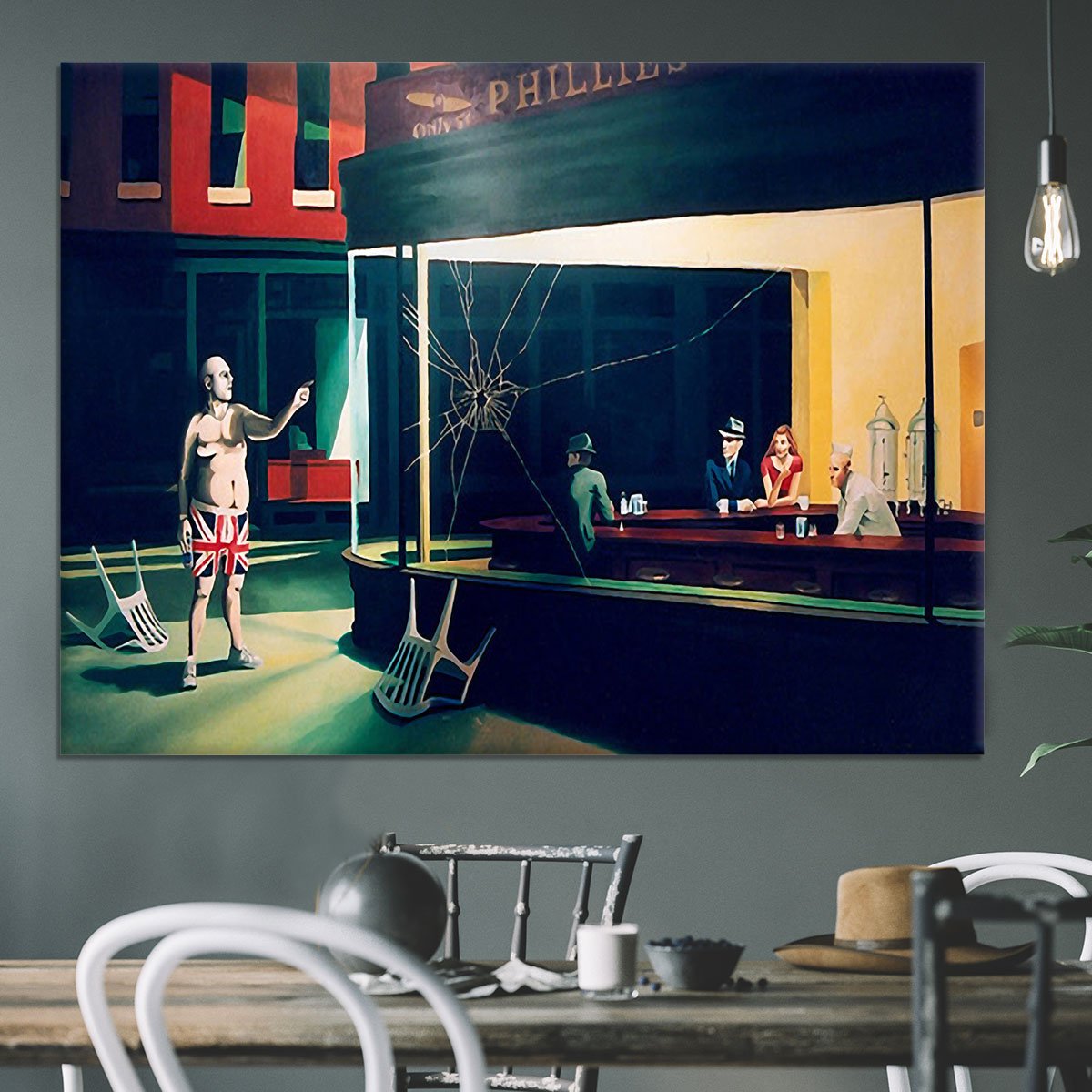 Banksy Nighthawks Canvas Print or Poster