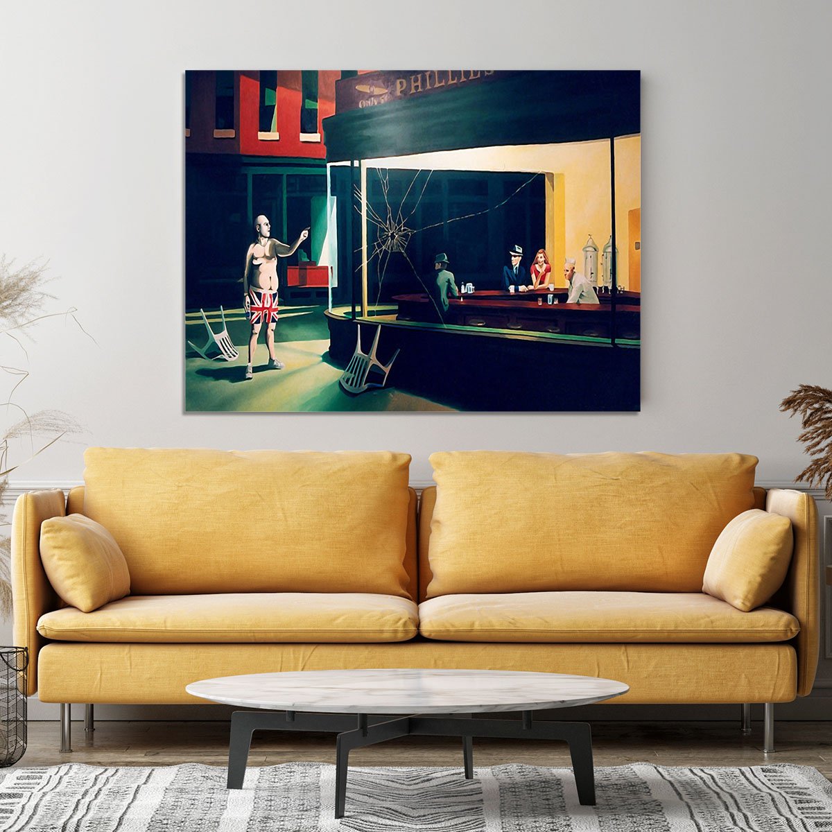 Banksy Nighthawks Canvas Print or Poster