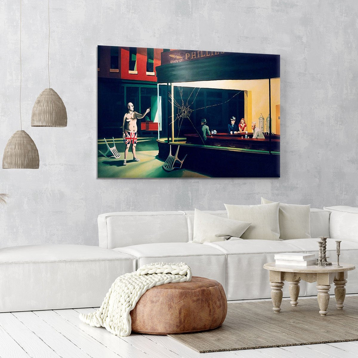Banksy Nighthawks Canvas Print or Poster