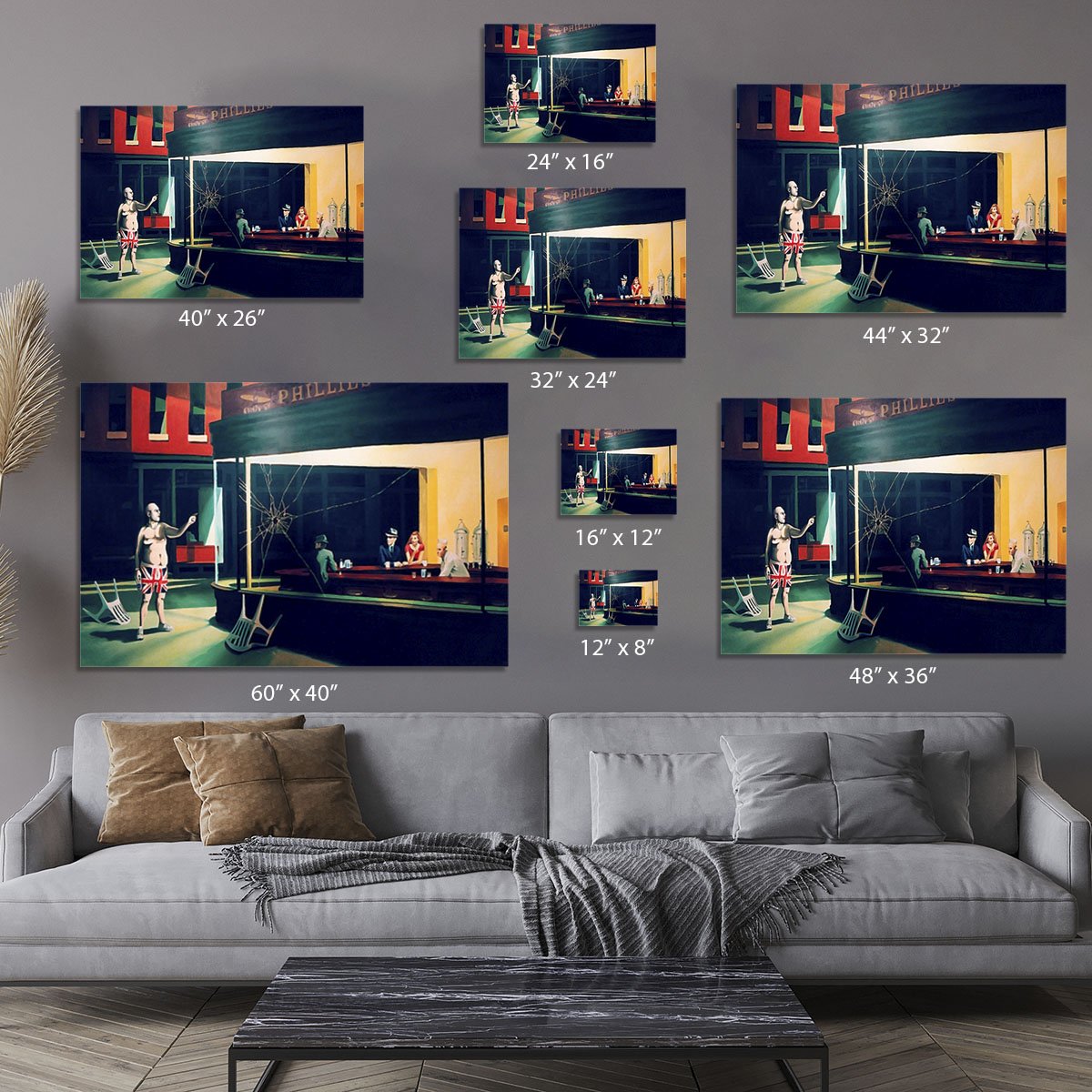 Banksy Nighthawks Canvas Print or Poster
