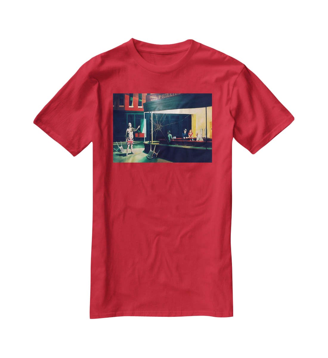 Banksy Nighthawks T-Shirt - Canvas Art Rocks - 4