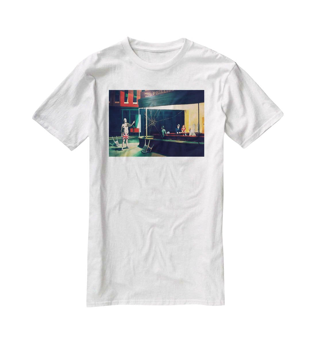 Banksy Nighthawks T-Shirt - Canvas Art Rocks - 5