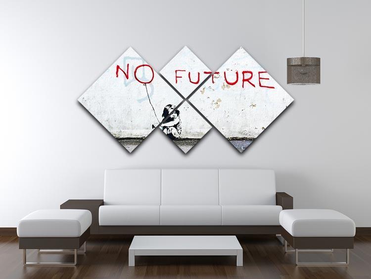 Banksy No Future 4 Square Multi Panel Canvas - Canvas Art Rocks - 3