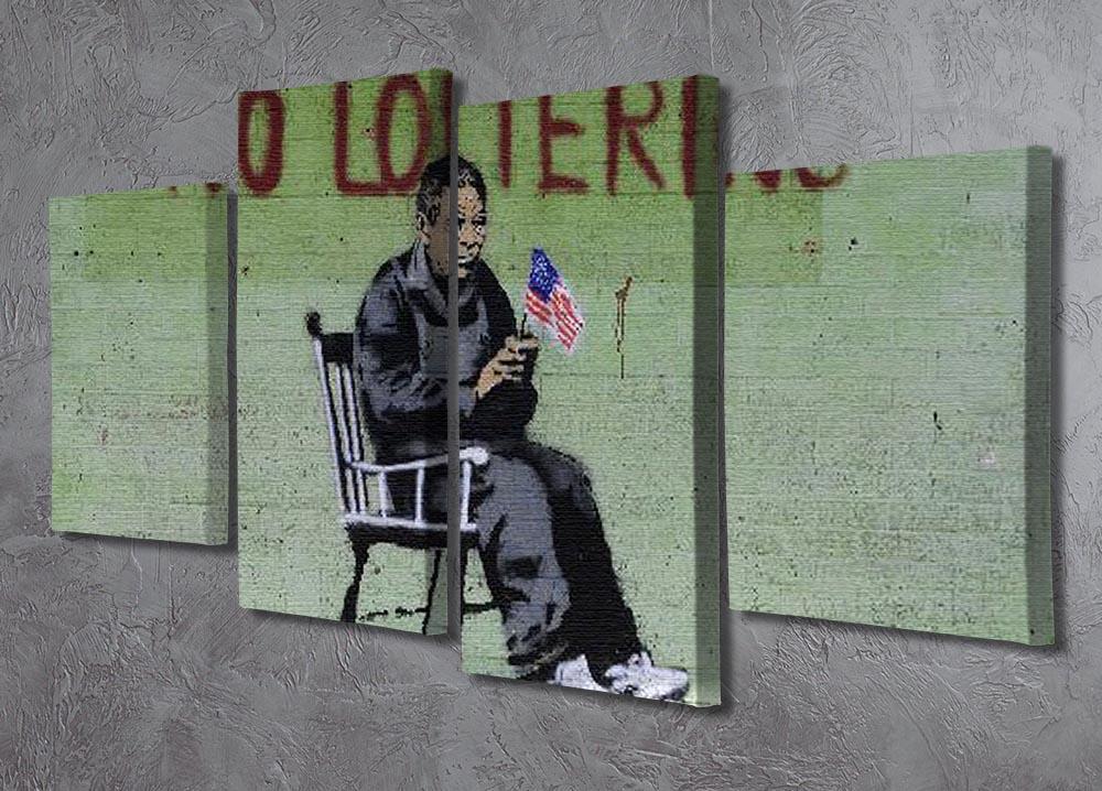 Banksy No Loitering 4 Split Panel Canvas - Canvas Art Rocks - 2