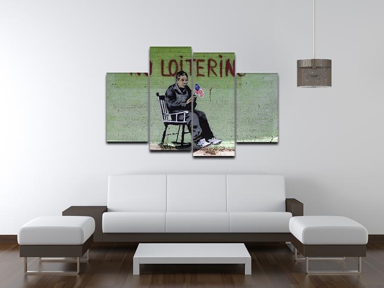 Banksy No Loitering 4 Split Panel Canvas - Canvas Art Rocks - 3