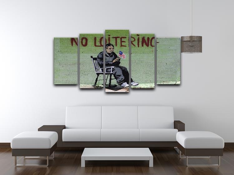 Banksy No Loitering 5 Split Panel Canvas - Canvas Art Rocks - 3