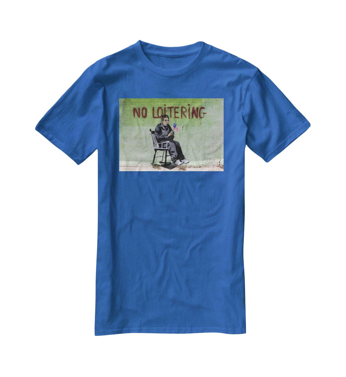 Banksy No Loitering T-Shirt - Canvas Art Rocks - 2