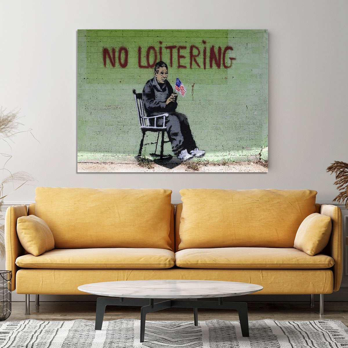 Banksy No Loitering Canvas Print or Poster