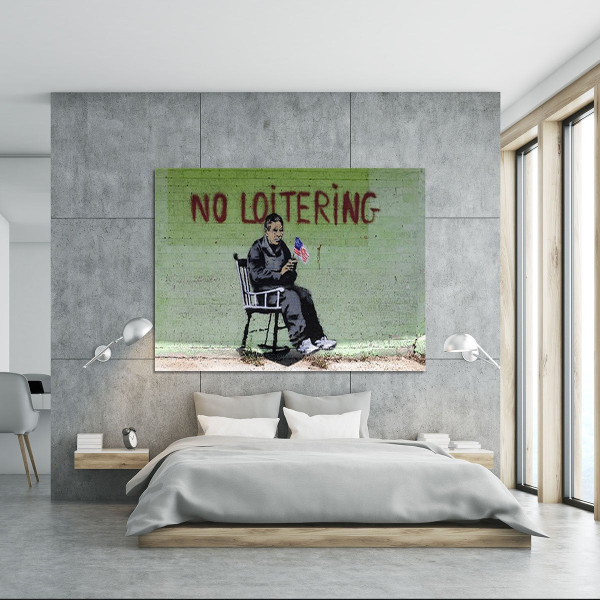Banksy No Loitering Canvas Print or Poster