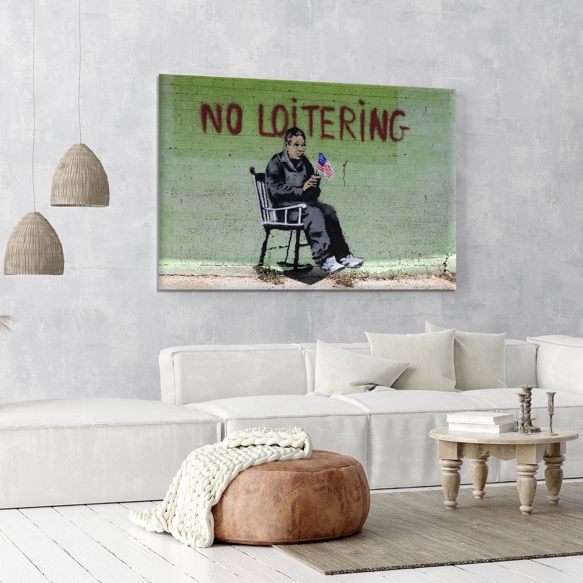 Banksy No Loitering Canvas Print or Poster
