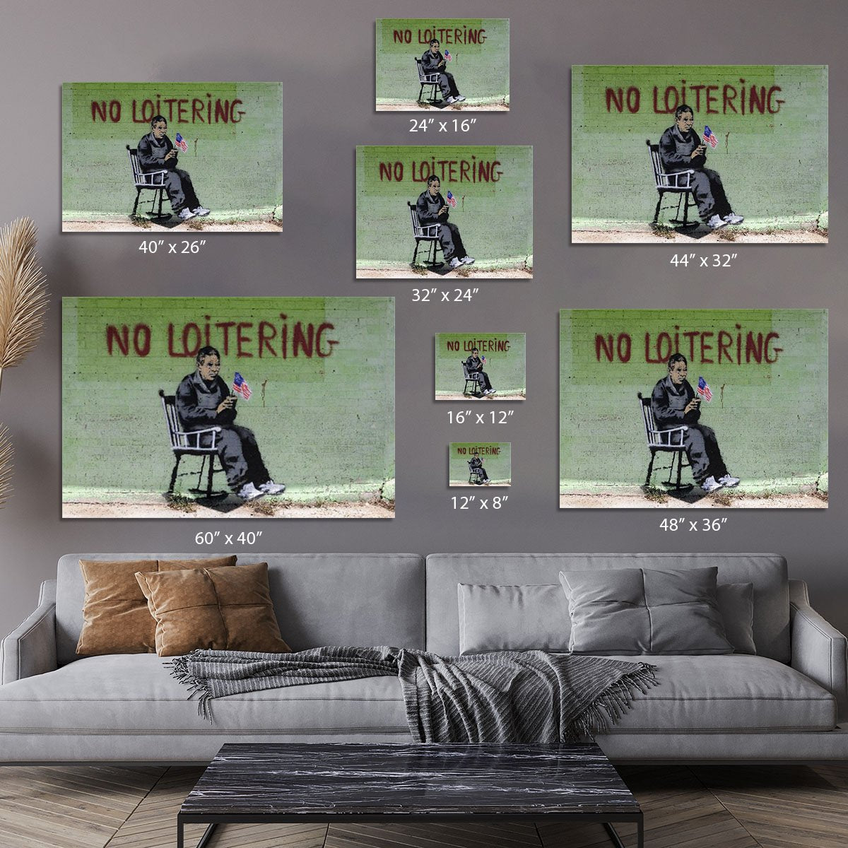 Banksy No Loitering Canvas Print or Poster