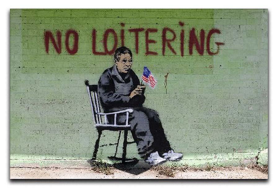 Banksy No Loitering Canvas Print or Poster  - Canvas Art Rocks - 1