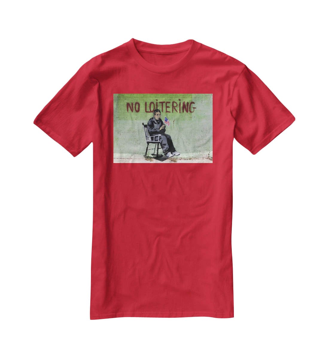 Banksy No Loitering T-Shirt - Canvas Art Rocks - 4