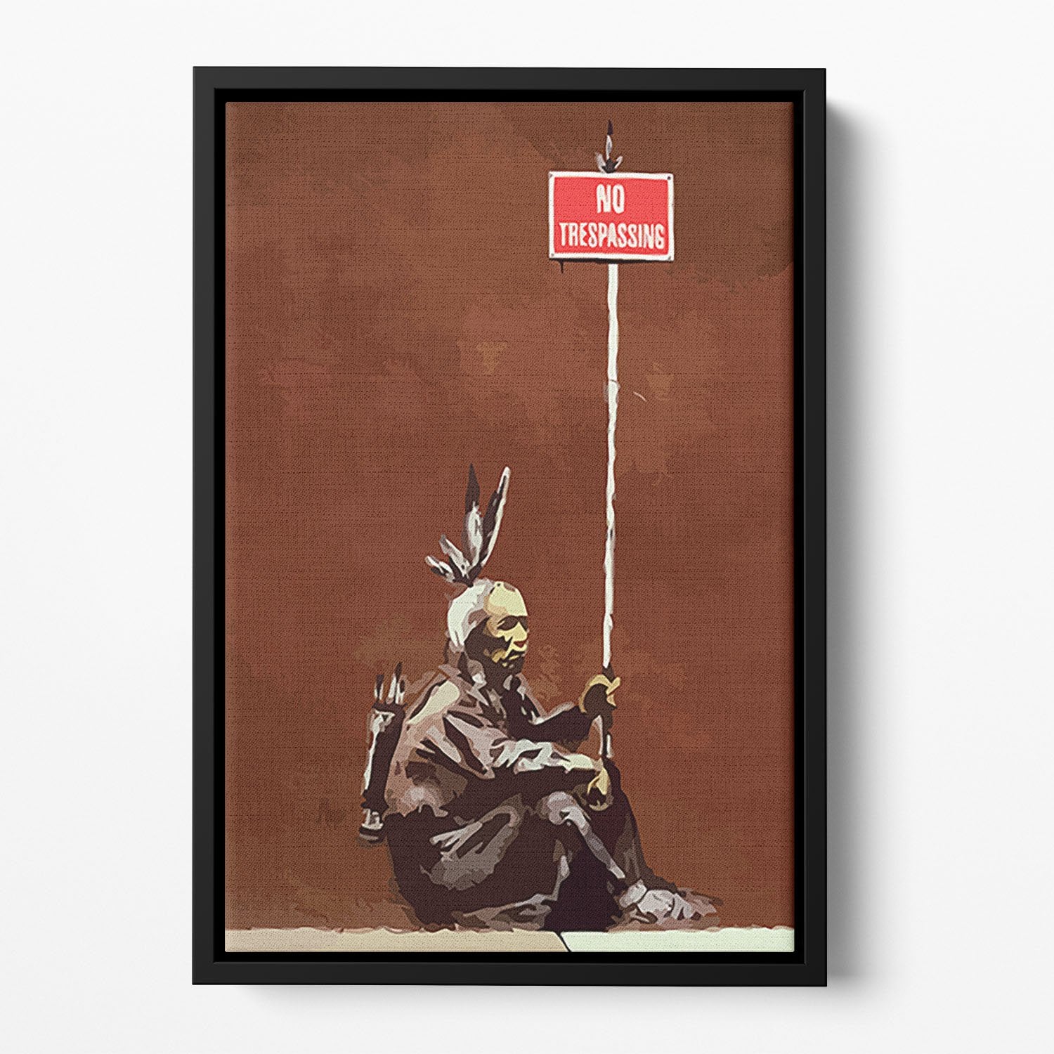 Banksy No Trespassing Floating Framed Canvas