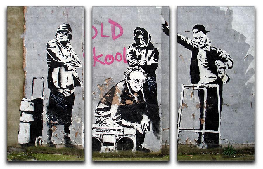 Banksy Old Skool 3 Split Canvas Print - Canvas Art Rocks