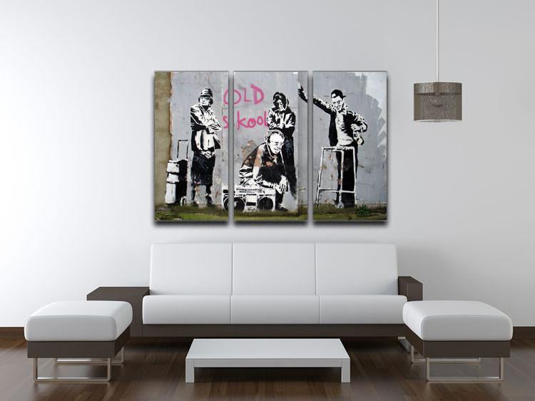 Banksy Old Skool 3 Split Canvas Print - Canvas Art Rocks