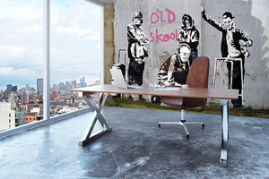 Banksy Old Skool Wall Mural Wallpaper - Canvas Art Rocks - 3