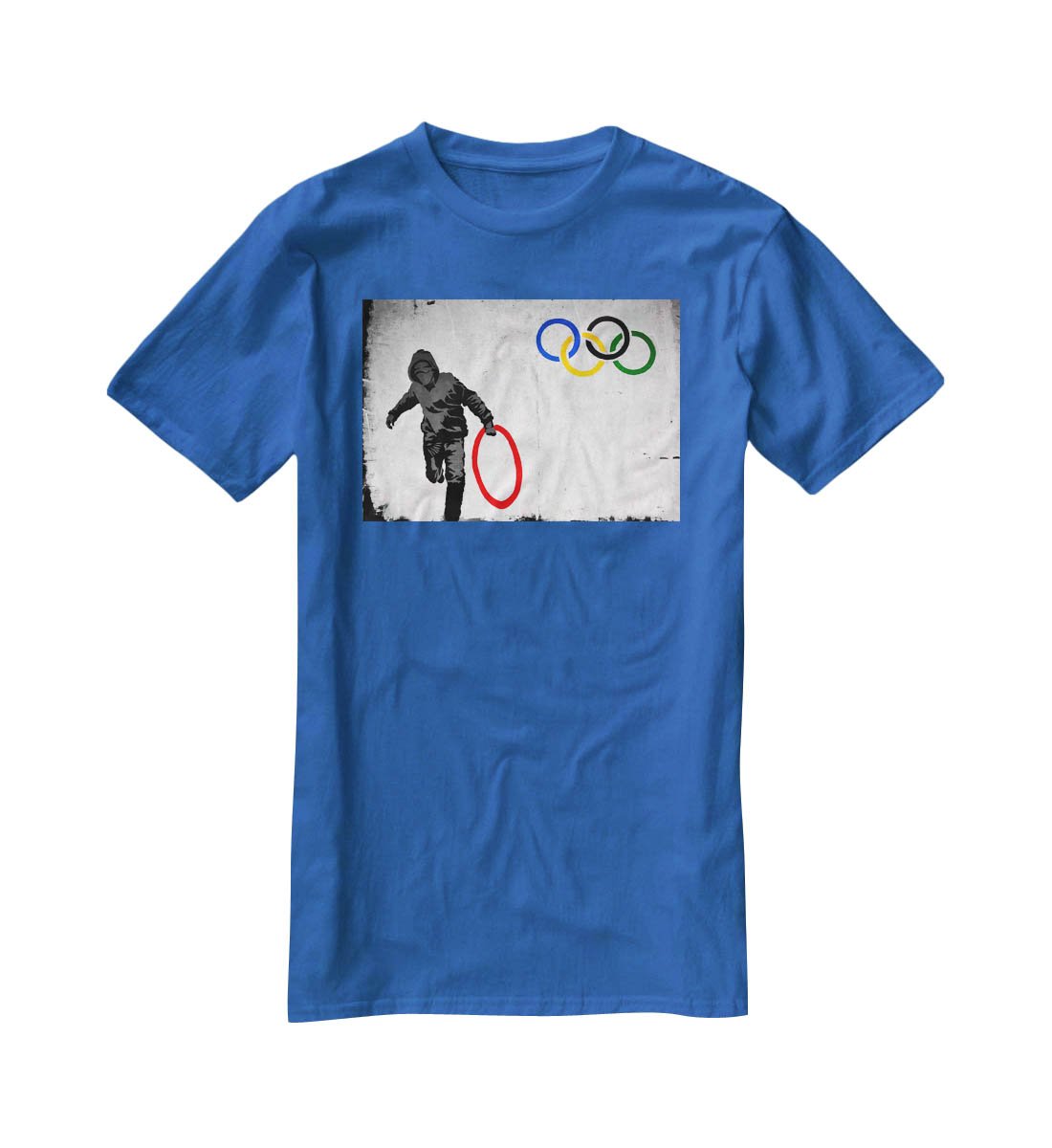 Banksy Olympic Rings Looter T-Shirt - Canvas Art Rocks - 2