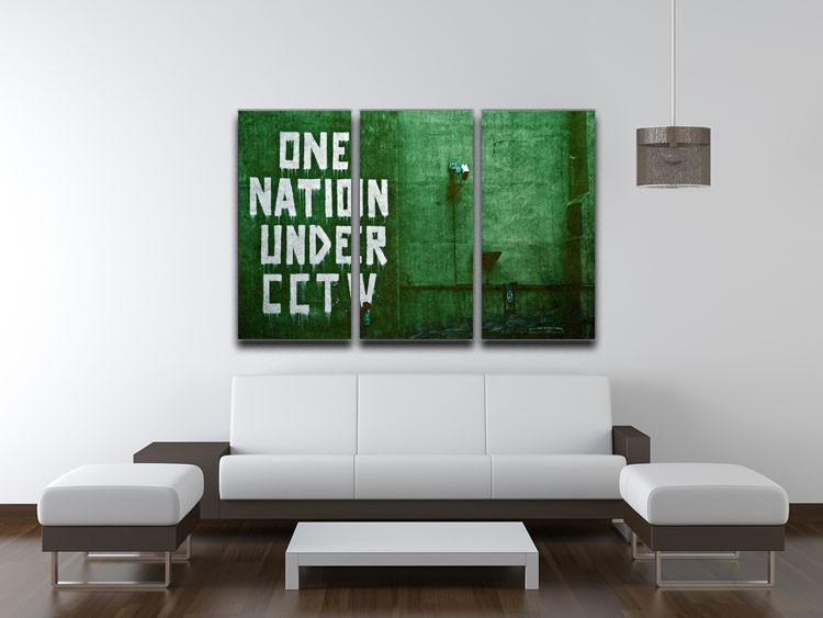 Banksy One Nation Under CCTV 3 Split Panel Canvas Print - Canvas Art Rocks