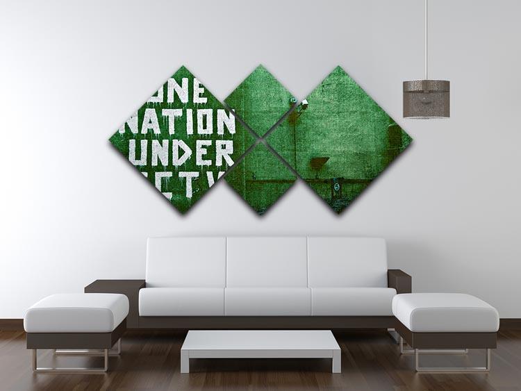 Banksy One Nation Under CCTV 4 Square Multi Panel Canvas - Canvas Art Rocks - 3