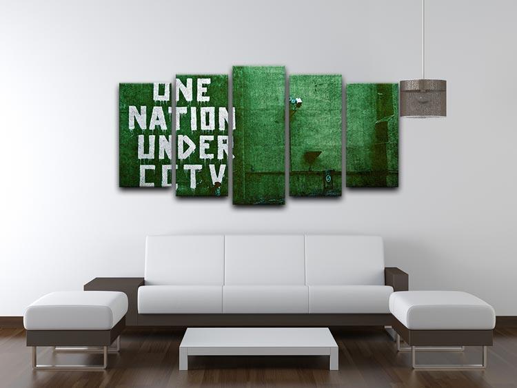 Banksy One Nation Under CCTV 5 Split Panel Canvas - Canvas Art Rocks - 3